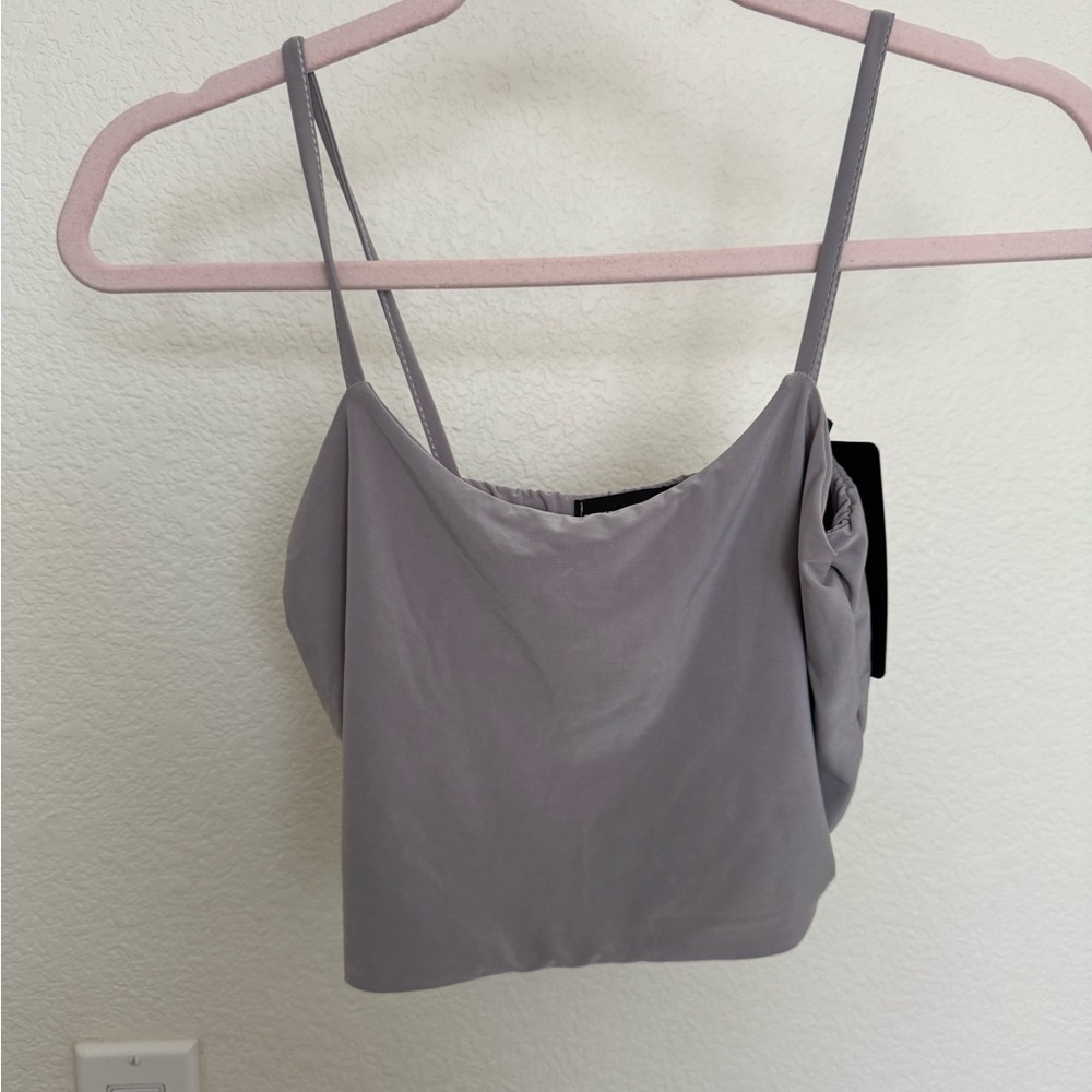 PrettyLittleThing Gray Crop Top